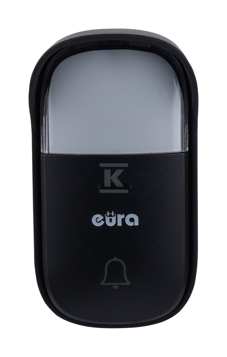 Dzwonek bezprzewodowy "EURA" WDP-52A3 - kinetyczny, czarny, możliwość rozbudowy, AC 230V, 38 melodii, zasięg do 200m, IP55, wizytownik A31A352 - obrazek 3