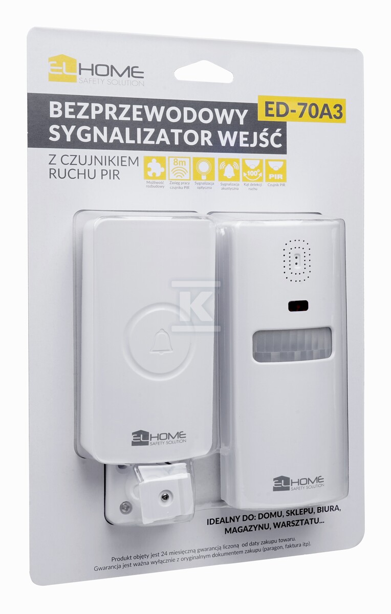 Sygnalizator wejść "EL HOME" ED-70A3 z czujnikiem PIR A31A470 - obrazek 2