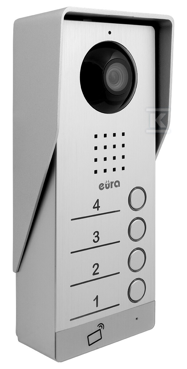 Kaseta zewnętrzna wideodomofonu "EURA" VDA-94A3 AHD "EURA CONNECT+" - srebrna, czterorodzinna, czytnik zbliżeniowy, natynk, Full HD A33A094 - obrazek 3