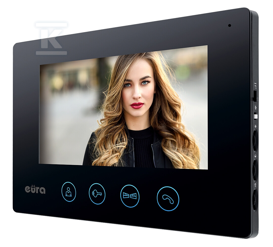 Monitor "EURA" VDA-42A3 "CONNECT+" - czarny, 7", otwieranie 2 wejść, AHD A33A149 - obrazek 3
