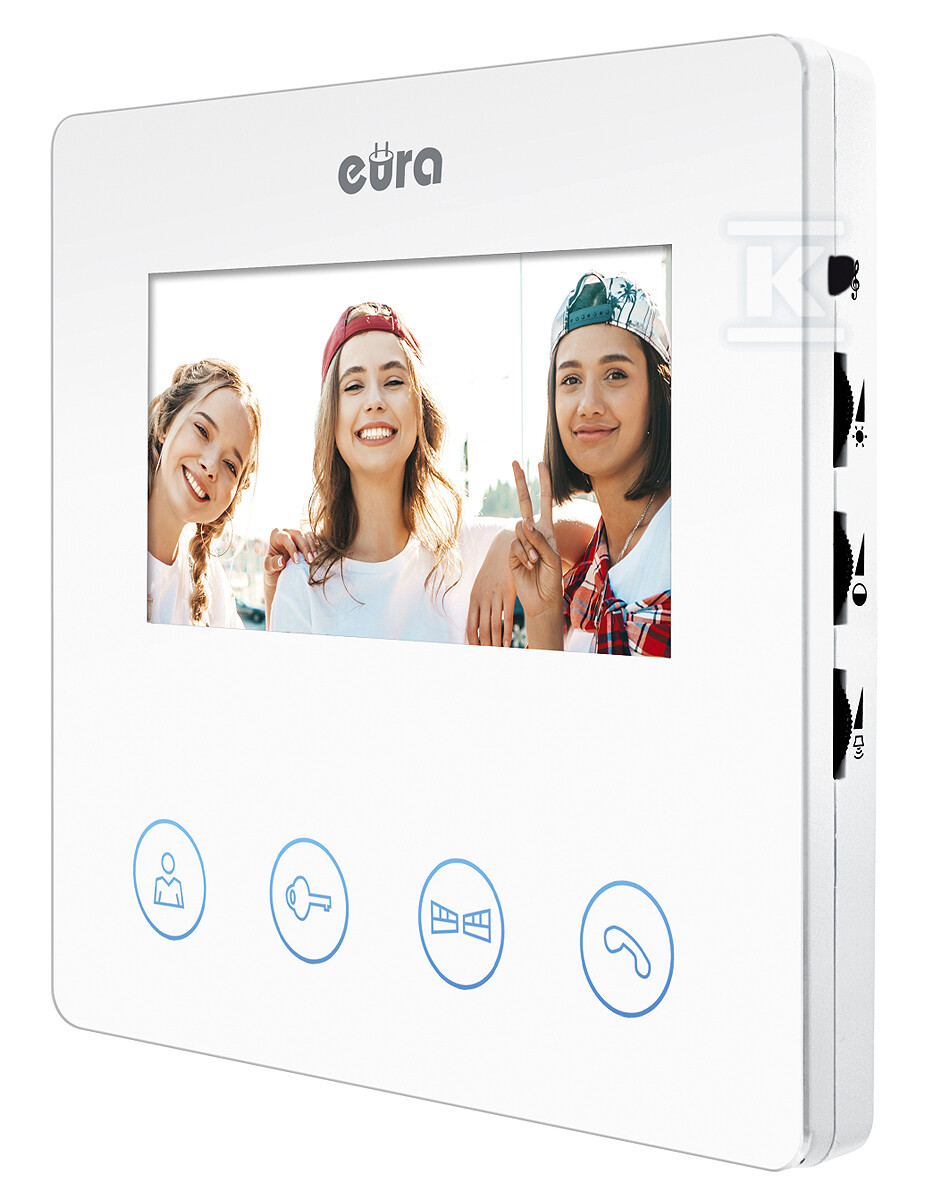 Monitor "EURA" VDA-52A3 - biały, ekran 4.3", obsługa 2 wejść A33A153 - obrazek 3
