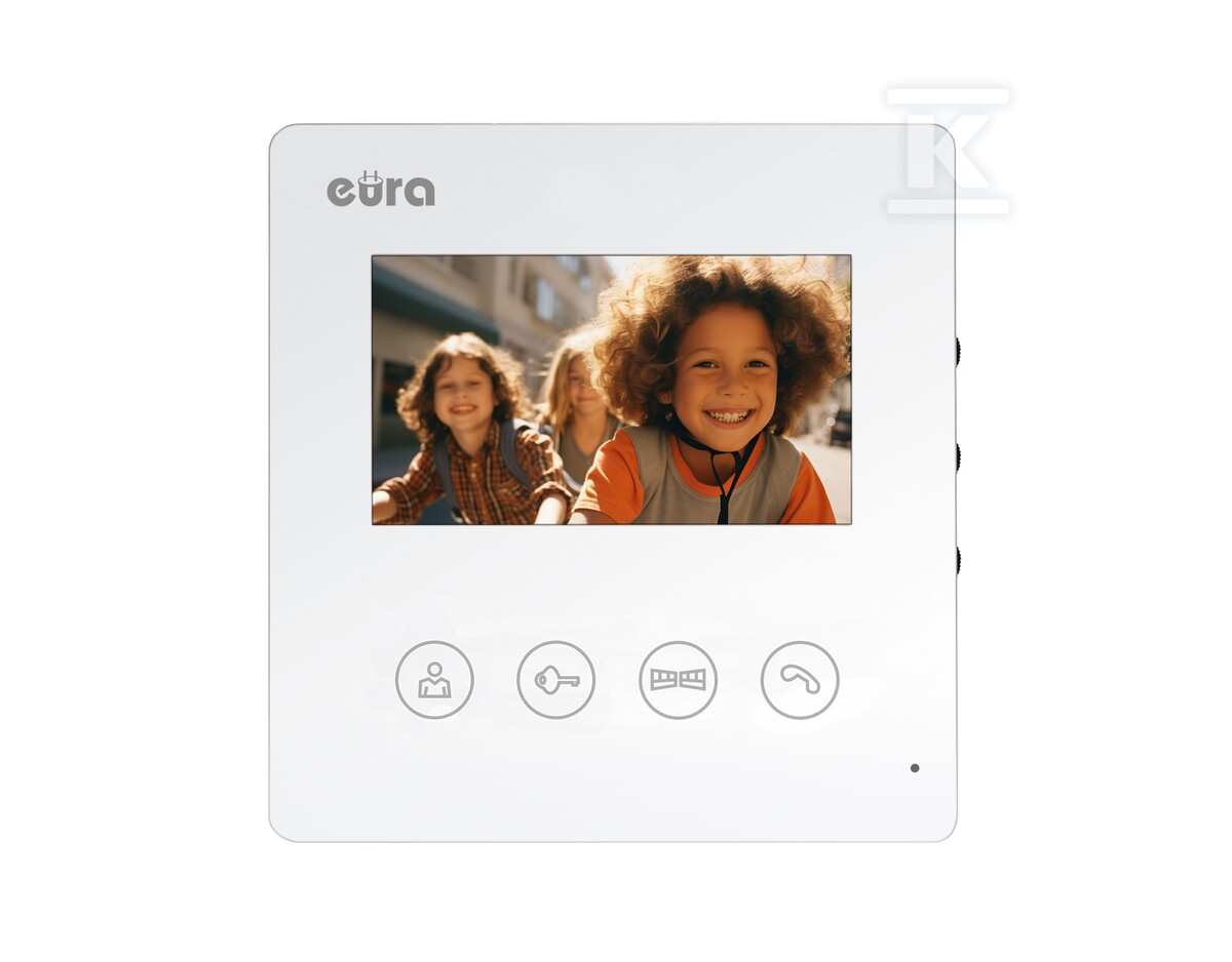Monitor "EURA" VDA-52A3 - biały, ekran 4.3", obsługa 2 wejść A33A153 - obrazek 1