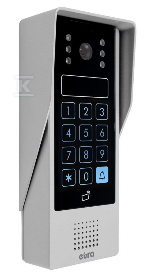 Kaseta zewnętrzna wideodomofonu "EURA" VDA-80A3 "EURA CONNECT" - jednorodzinna, dotykowy szyfrator, czytnik zbliżeniowy A33A180 - obrazek 2
