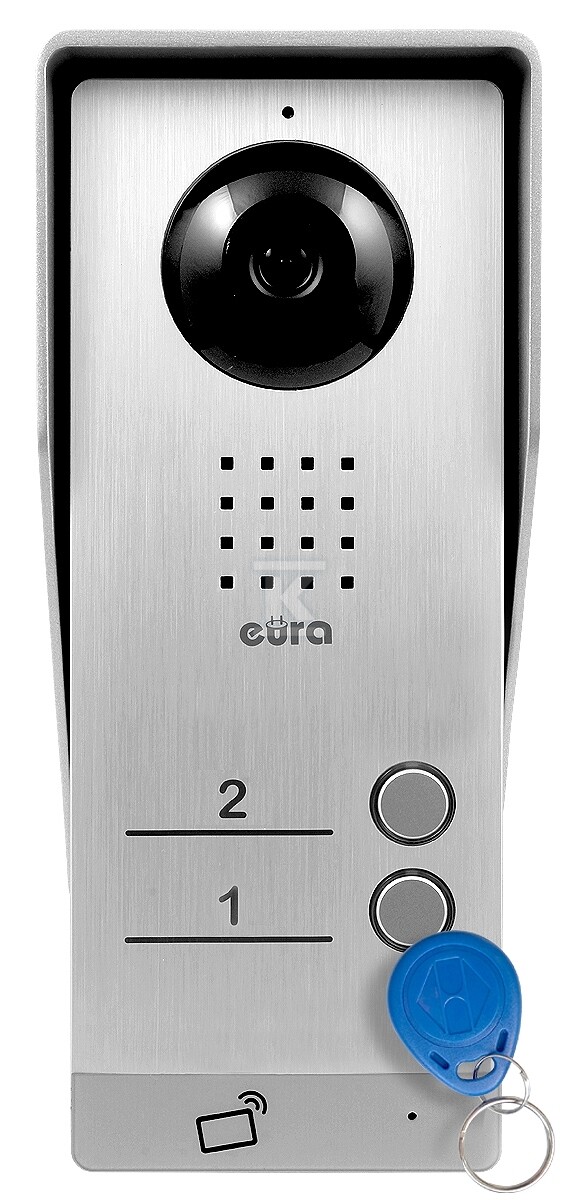 Kaseta zewnętrzna wideodomofonu "EURA" VDA-92A3 AHD "EURA CONNECT+" - srebrna, dwurodzinna, czytnik zbliżeniowy, natynk, Full HD A33A189 - obrazek 2