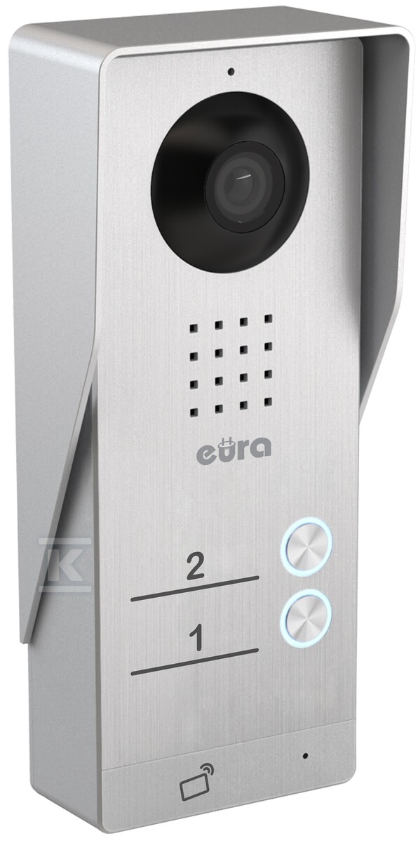 Kaseta zewnętrzna wideodomofonu "EURA" VDA-92A3 AHD "EURA CONNECT+" - srebrna, dwurodzinna, czytnik zbliżeniowy, natynk, Full HD A33A189 - obrazek 3