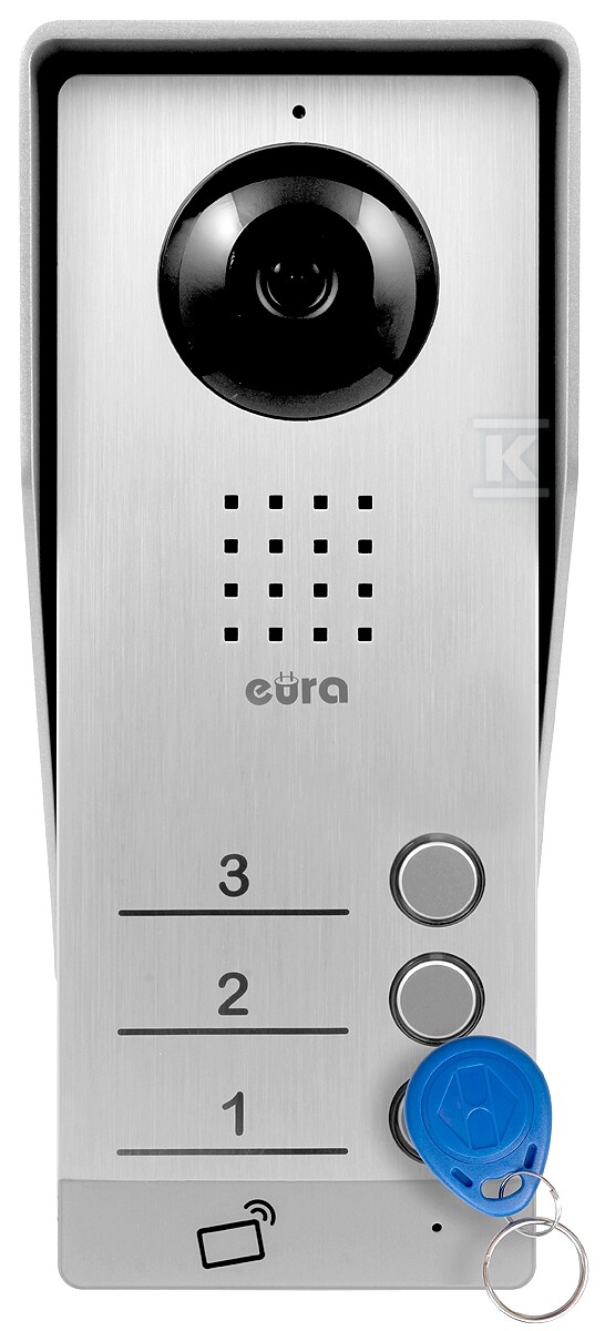 Kaseta zewnętrzna wideodomofonu "EURA" VDA-93A3 "EURA CONNECT" - trójrodzinna, czytnik zbliżeniowy A33A193 - obrazek 2