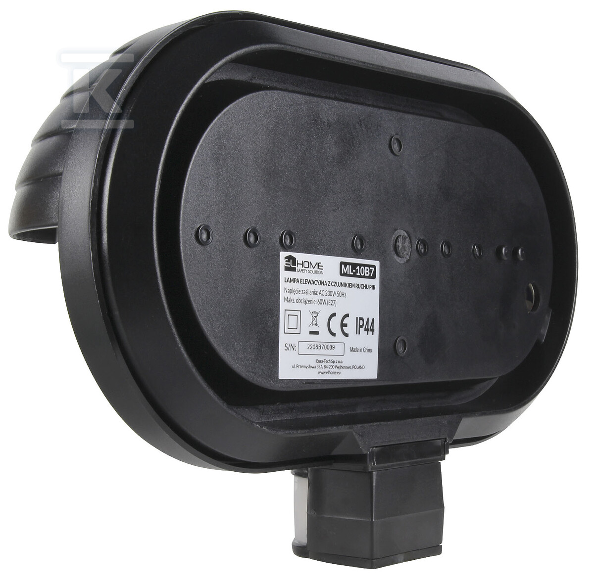 Lampa elewacyjna z czujnikiem ruchu "EL HOME" ML-10B7 Black - zewnętrzna, E27 B71A911 - obrazek 3