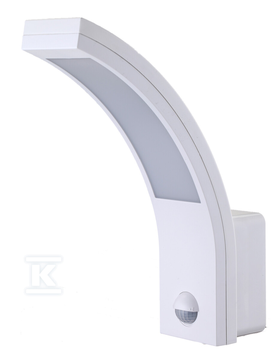 Lampa elewacyjna LED z czujnikiem ruchu „EL HOME” ML-20B7 White – zewnętrzna, czujniki zmierzchowy i PIR, 15W, IP54, 140° B71A920