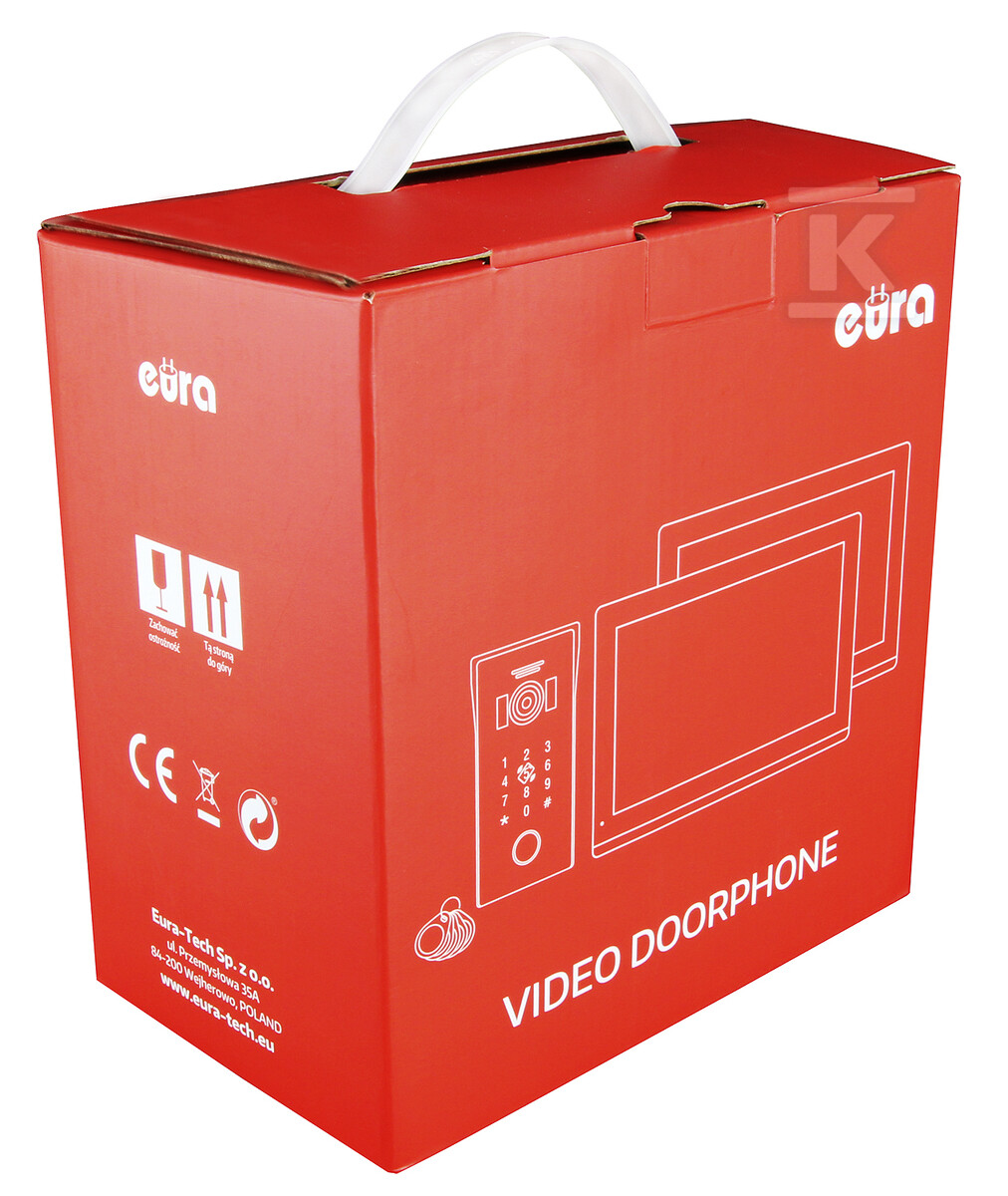 Wideodomofon "EURA" VDP-80C5 - dwurodzinny, czarny, 2x LCD 7", FHD, obsługa 2 wejść, kamera 1080p., czytnik RFID, natynk C51A180 - obrazek 3