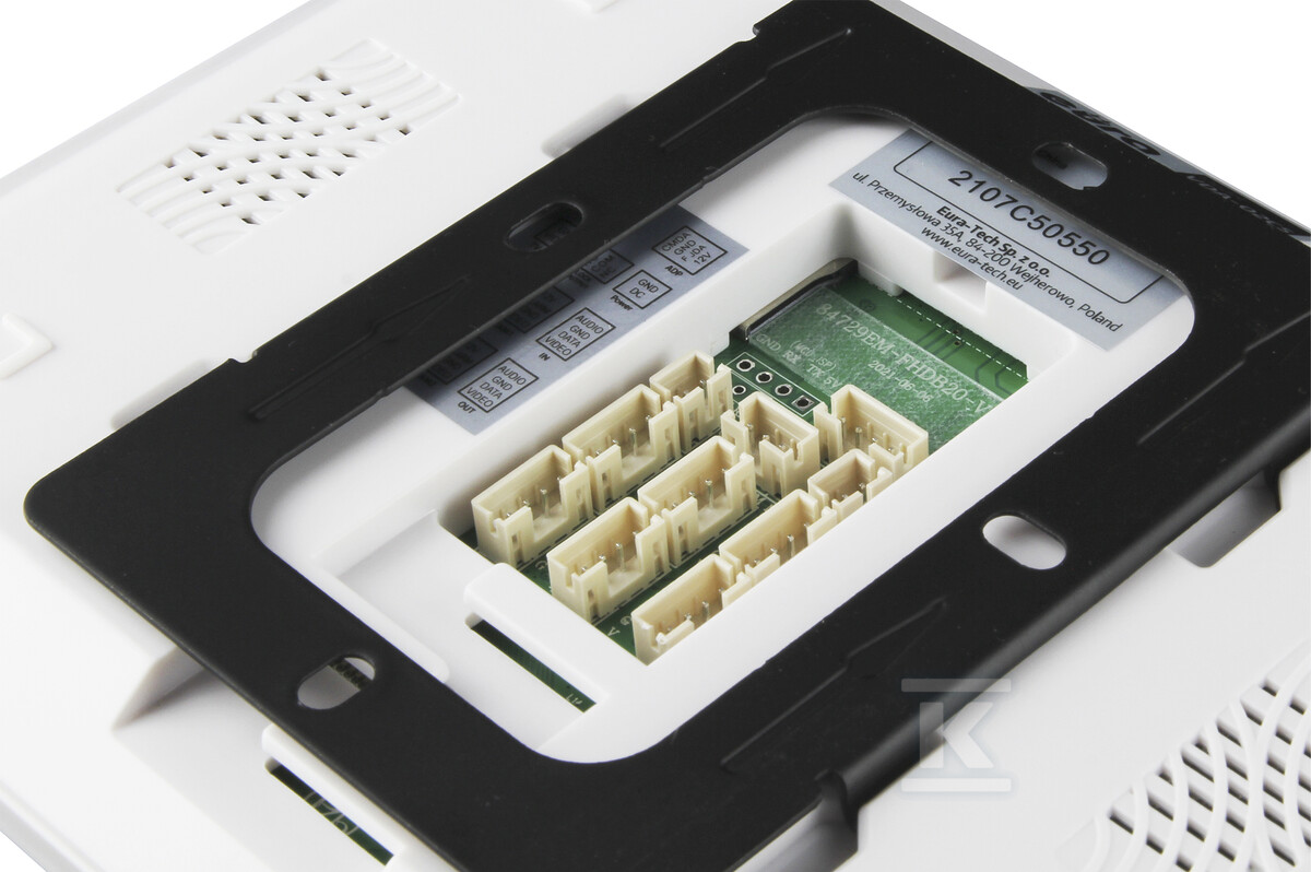 Wideodomofon "EURA" VDP-80C5 - dwurodzinny, biały, 2x LCD 7", FHD, obsługa 2 wejść, kamera 1080p., czytnik RFID, natynk C51A181 - obrazek 2