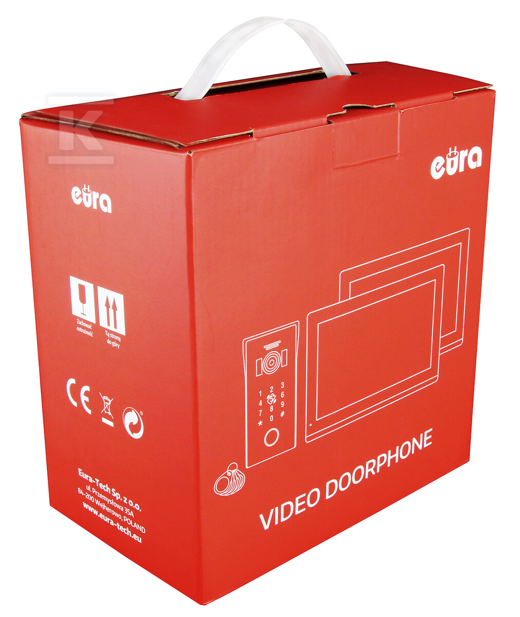 Wideodomofon "EURA" VDP-80C5 - dwurodzinny, biały, 2x LCD 7", FHD, obsługa 2 wejść, kamera 1080p., czytnik RFID, natynk C51A181 - obrazek 3