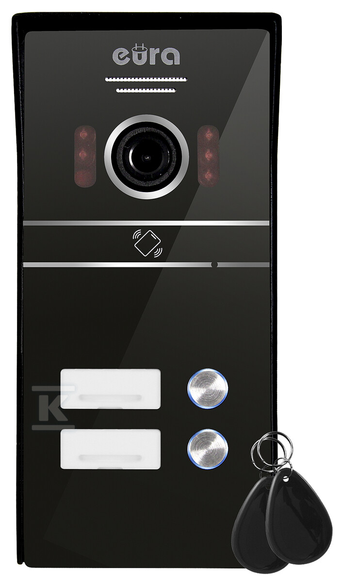 Wideodomofon "EURA" VDP-82C5- dwurodzinny, czarny, 2x dotykowy LCD 7", FHD, WiFi, obsługa 2 wejść, kamera 1080p., czytnik RFiD, natynk C51A182 - obrazek 2