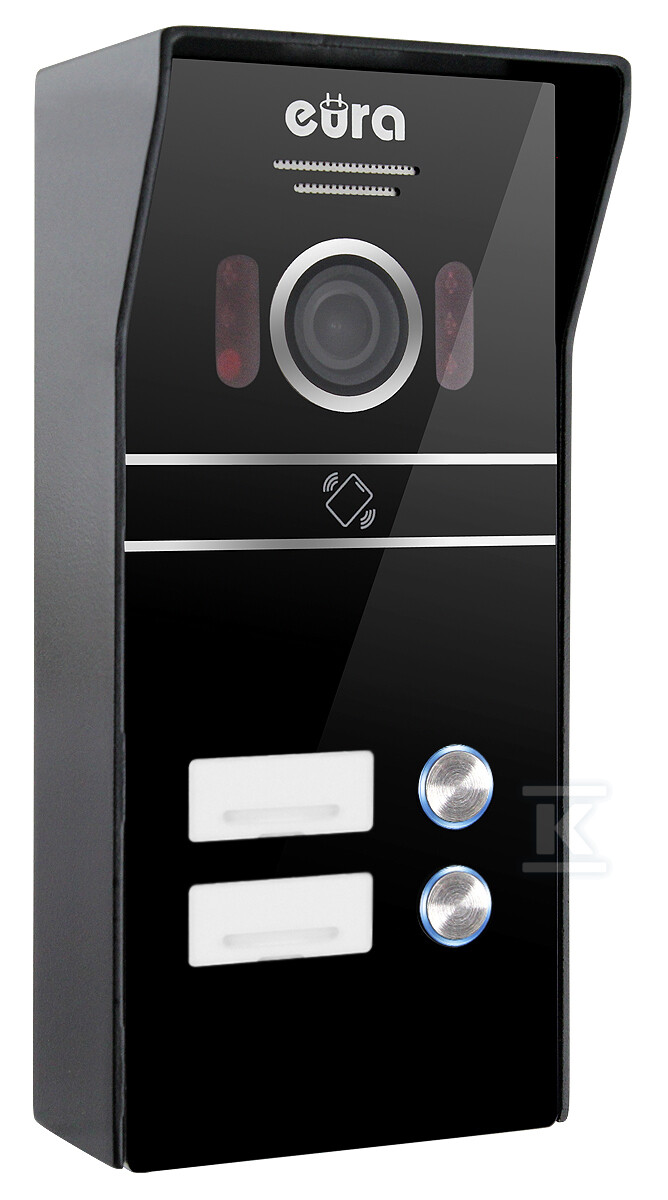 Wideodomofon "EURA" VDP-82C5- dwurodzinny, czarny, 2x dotykowy LCD 7", FHD, WiFi, obsługa 2 wejść, kamera 1080p., czytnik RFiD, natynk C51A182 - obrazek 3