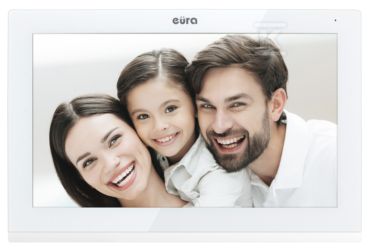Wideodomofon "EURA" VDP-82C5- dwurodzinny, biały, 2x dotykowy LCD 7", FHD, WiFi, obsługa 2 wejść, kamera 1080p., czytnik RFiD, natynk C51A183 - obrazek 2