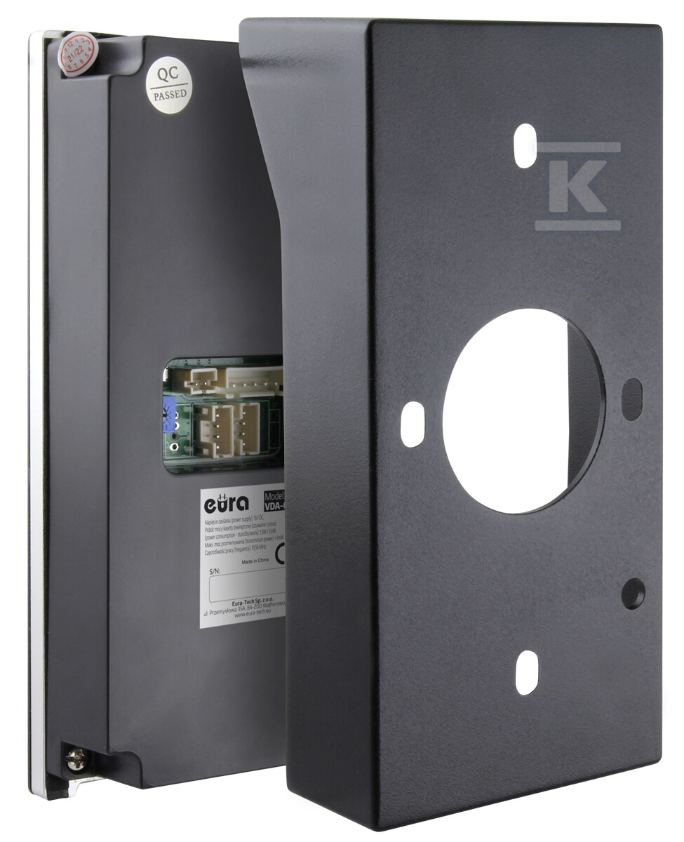 Kaseta zewnętrzna wideodomofonu "EURA" VDA-62C5 - dwurodzinna, czarna, kamera 1080p., czytnik RFID, natynk C53A162 - obrazek 2
