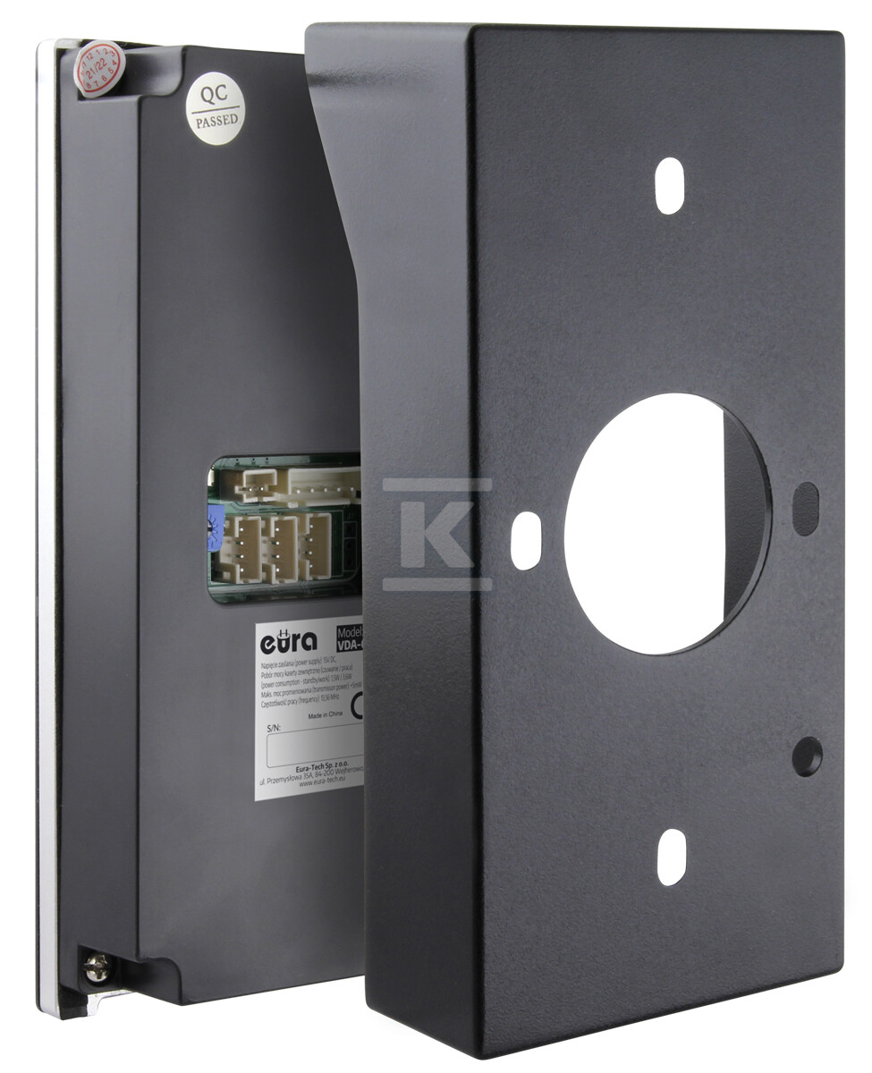 Kaseta zewnętrzna wideodomofonu "EURA" VDA-63C5 - trójrodzinna, czarna, kamera 1080p., czytnik RFID, natynk C53A163 - obrazek 2