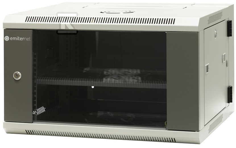 Szafa wisząca 19" dzielona 6U 600X550x370,kolor szafy- RAL 7044 ,kolor drzwi- RAL 7010 EM/AH6506 - obrazek 1