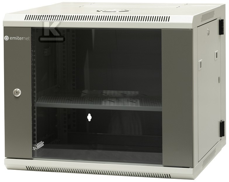 Szafa wisząca 19" dzielona 9U 600X550X500,kolor szafy- RAL 7044 ,kolor drzwi- RAL 7010 EM/AH6509 - obrazek 1