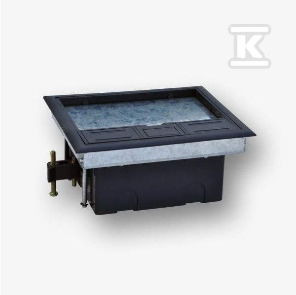 Puszka podłogowa (Floorbox) 8M, do montażu gniazd 4x2M (45×45 mm) EM/FLB-SCF169P