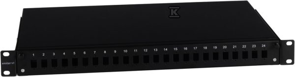 Przełącznica wysuwana 19″ 1U 24xSC simplex teleskopowa (SC Simplex / E2000 / MTRJ / LC Duplex), czarna EM/PS-1924SCS1-C