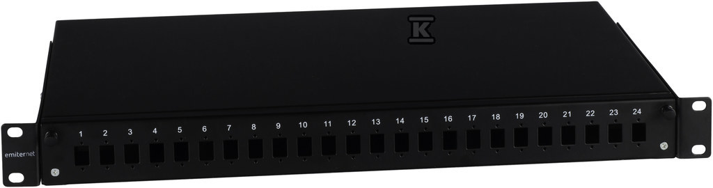 Przełącznica wysuwana 19" 1U 24xSC simplex teleskopowa (SC Simplex / E2000 / MTRJ / LC Duplex), czarna EM/PS-1924SCS1-C - obrazek 1