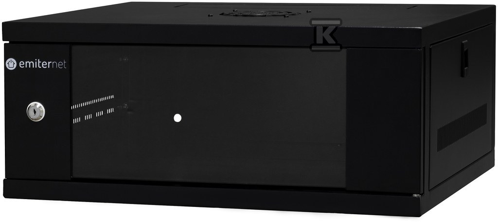 Szafa wisząca lekka niedzielona 19" 4U drzwi blacha/szkło ściągane osłony boczne 550x450x250mm RAL 9004 w komplecie 10 śrub montażowych EM/SH02B5404-08 - obrazek 1