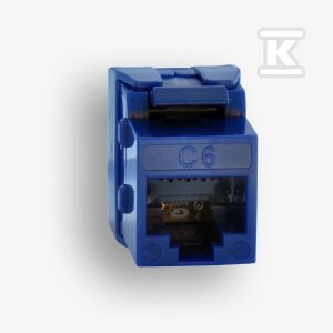 Gniazdo RJ45 UTP kat. 6 keystone niebieskie (beznarzędziowe), slim EM/UQK-C6 Gniazdo RJ45 UTP kat. 6 keystone niebieskie (beznarzędziowe), slim EM/UQK-C6