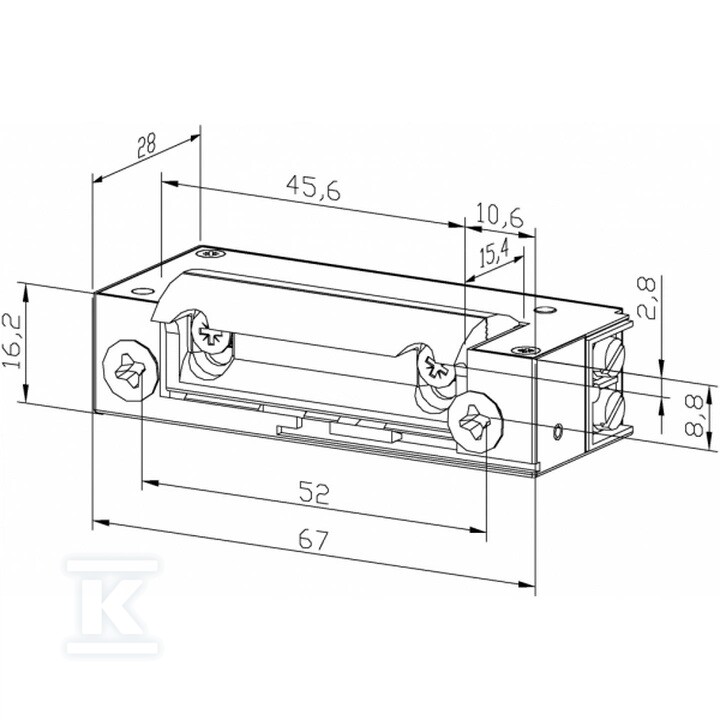 Rygiel elektromagnetyczny (elektrozaczep) XS12UP symetryczny z pamięcią wąski 16,5 mm AC/DC G23A133 - obrazek 2
