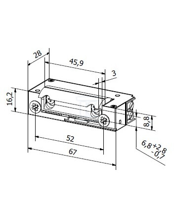 Rygiel elektromagnetyczny (elektrozaczep) XS12U symetryczny standard 16,5 mm AC/DC G23A134 - obrazek 2