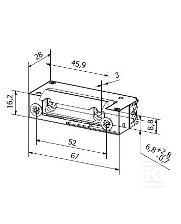 Rygiel elektromagnetyczny (elektrozaczep) XS12R symetryczny rewersyjny 16,5 mm DC G23A135 - obrazek 2
