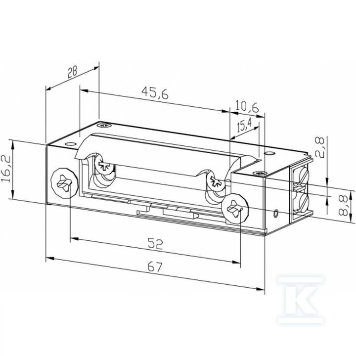 Rygiel elektromagnetyczny (elektrozaczep) XS12UPW symetryczny z pamięcią i wyłącznikiem wąski 16,5 mm AC/DC G23A137 - obrazek 2