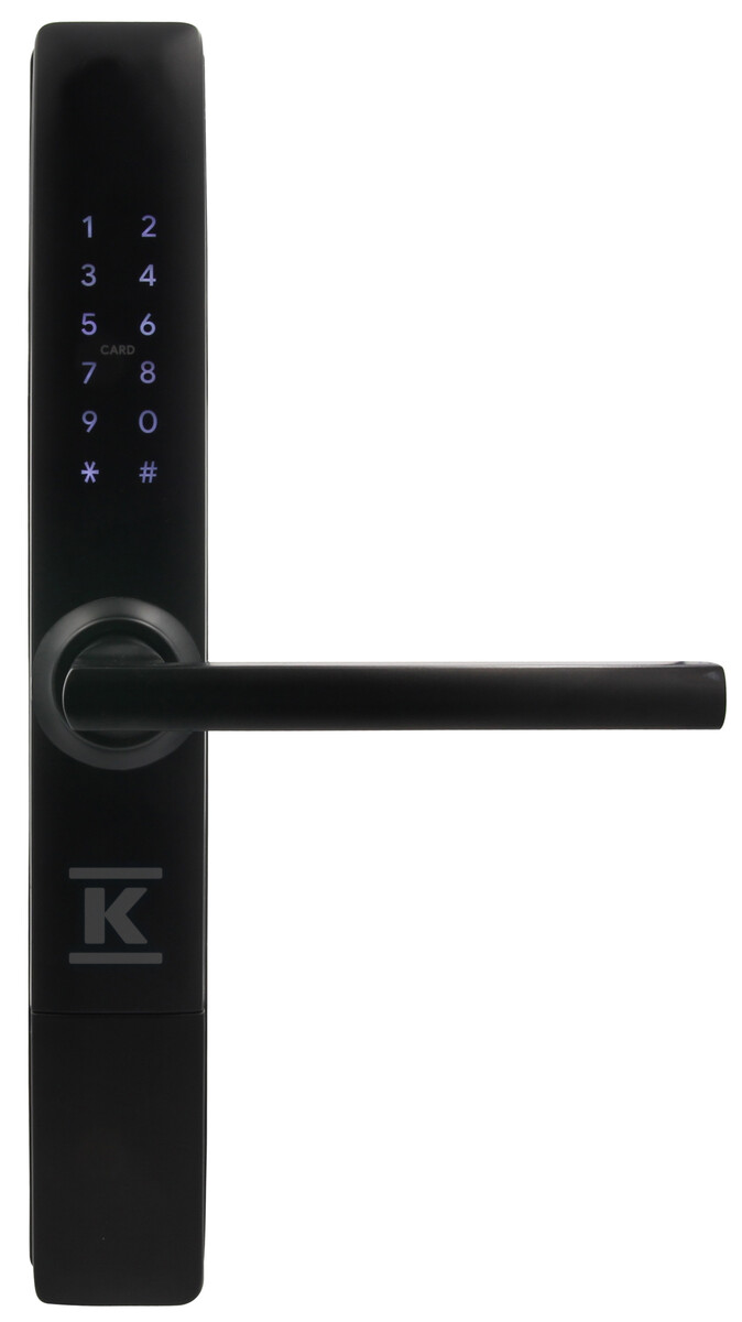 Klamka z kontrolerem dostępu "EURA" ELH-71H4 black - długi, wąskoprofilowy, szyfrator, czytnik Mifare 13,56 MHz H41A771 - obrazek 2