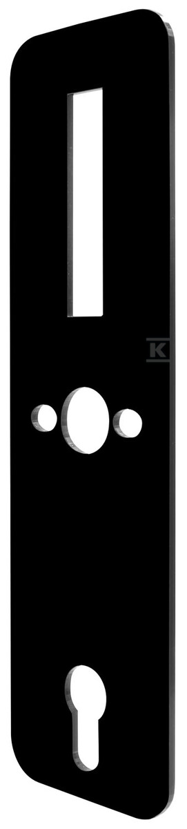 Komplet maskownic "EURA" ELB-02H4 - front + tył, do klamki ELH-01H4, rozstaw 90 mm, otwór na wkładkę bębenkową, grubość 3 mm H43A702 - obrazek 2