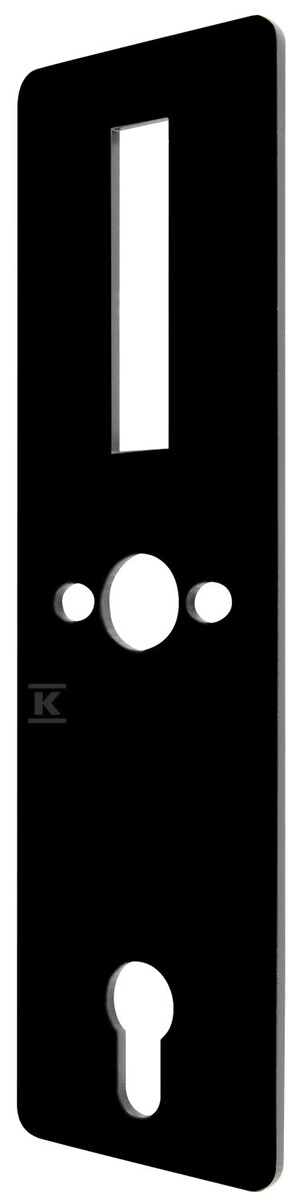 Komplet maskownic "EURA" ELB-06H4 - front + tył, do klamki ELH-02H4, rozstaw 92 mm, otwór na wkładkę bębenkową, grubość 3 mm H43A706 - obrazek 2