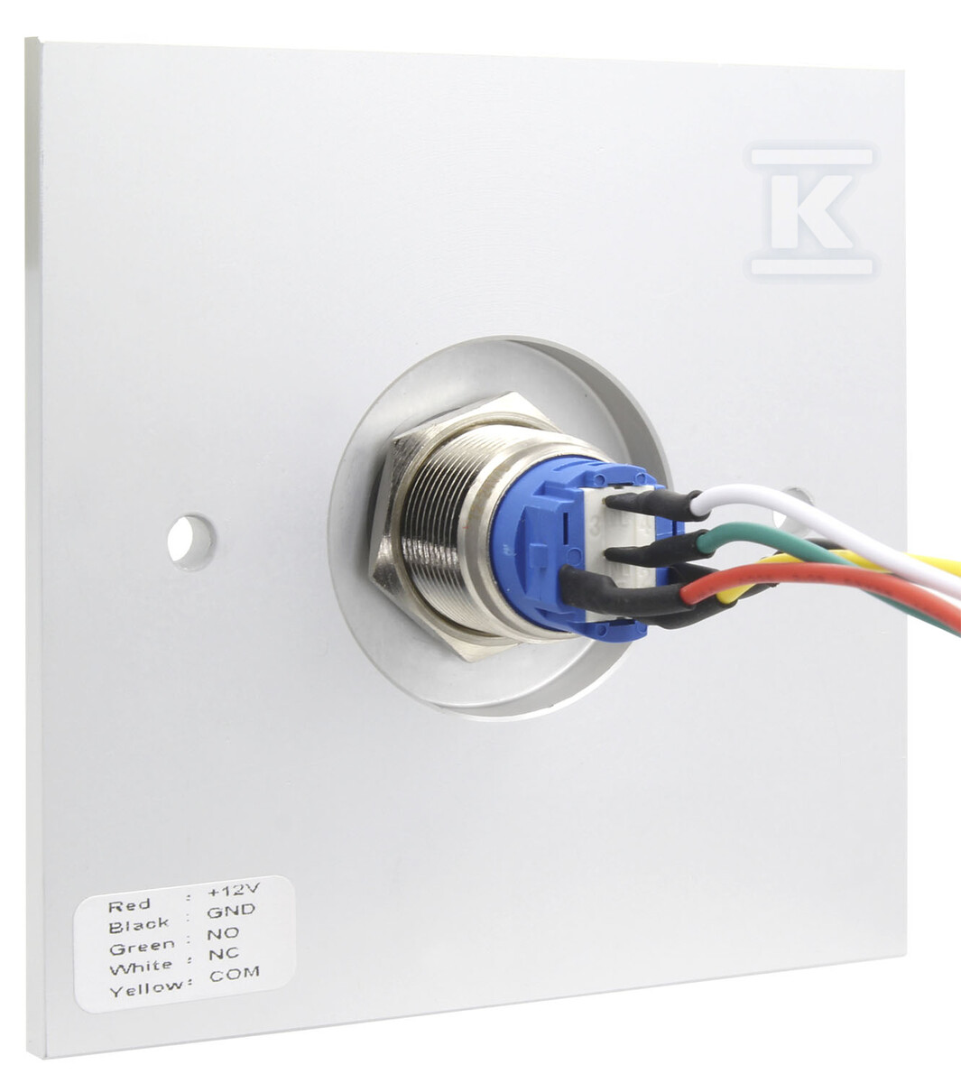 Przycisk opuszczenia posesji "EURA" PB-03H5 - podtynkowy, stop aluminium, szeroki, DC 12V H53A703 - obrazek 3