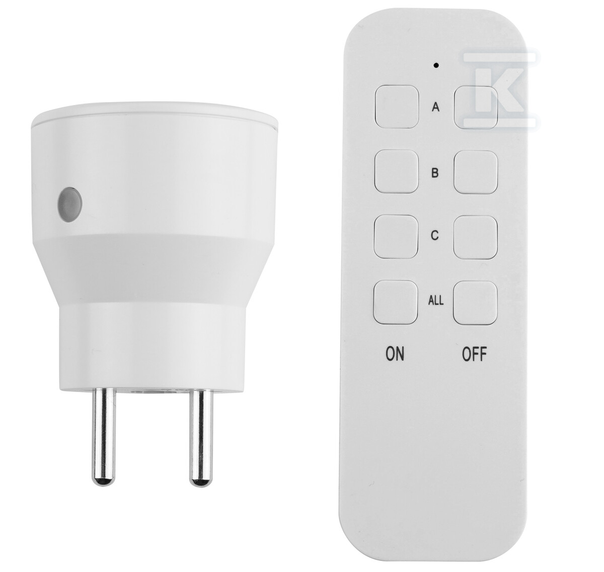 Gniazdo sterowane radiowo "EL HOME" RCS-50H6 - białe, AC 230V/ 50Hz, 433,92 MHz, 10A, IP20, Typ E, zasięg do 40m H61H150 - obrazek 1