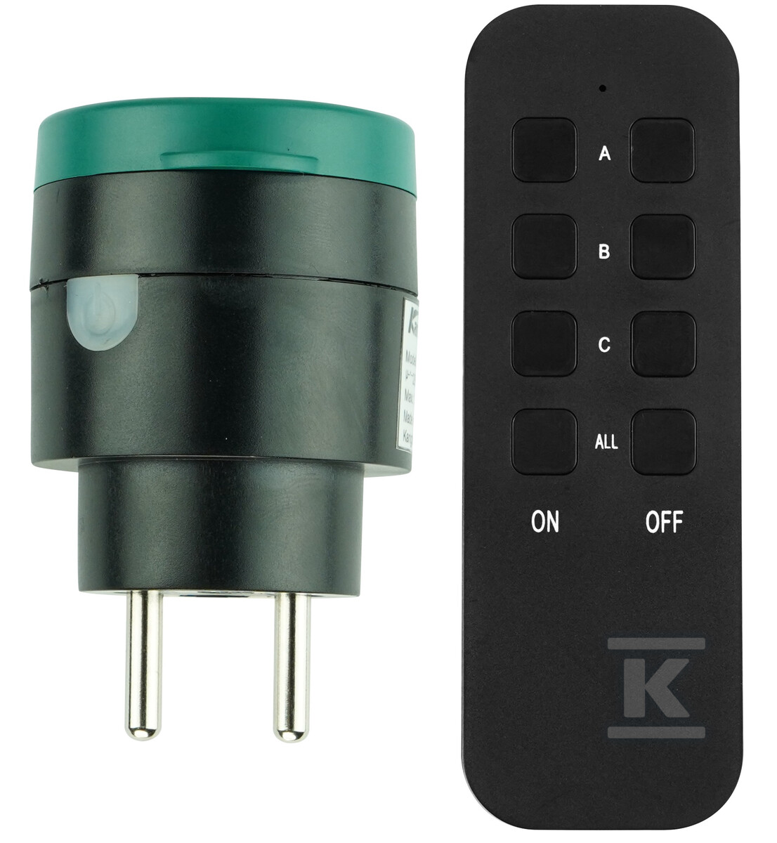 Gniazdo sterowane radiowo "EL HOME" RCS-60H6 - czarne, AC 230V/ 50Hz, 433,92 MHz, 10A, IP44, Typ E, zasięg do 40m H61H160 - obrazek 1
