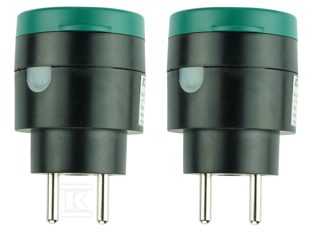Gniazda sterowane radiowo "EL HOME" RCS-60H6v2R - czarne, AC 230V/ 50Hz, 433,92 MHz, 10A, IP44, Typ E, zasięg do 40m ( 2 dniazda) H61H161 - obrazek 2