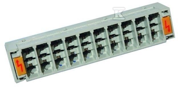 Magazynek bezpieczników telefonicznych,(szerokość x wysokość x głębokość) 115x23x40 ,kolor - szary FU/TEL/F-12 - obrazek 1