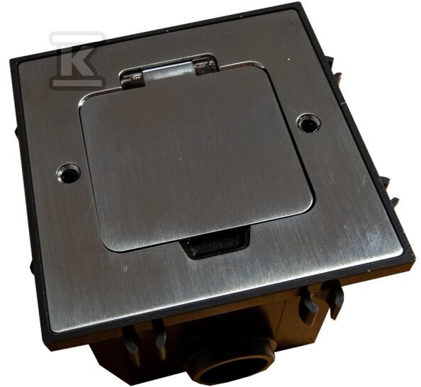 Box podłogowy mini 2M, IP44, puszka podłogowa do montażu gniazd zasilających standardu 45 mm (2M) w podłogach twardych (beton) EM/FLB-SDF1ZNC - obrazek 1