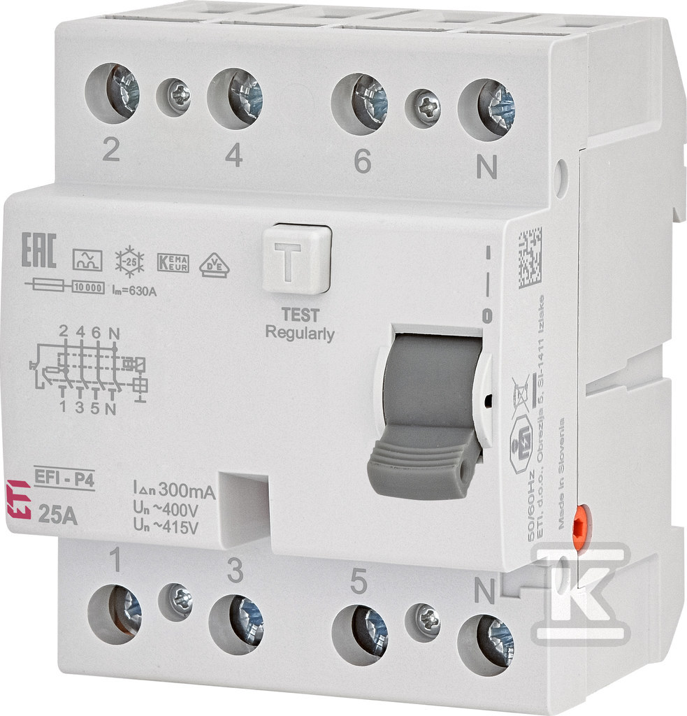 Wyłącznik różnicowoprądowy EFI-P4 A 25/0.3 002061531 - obrazek 1