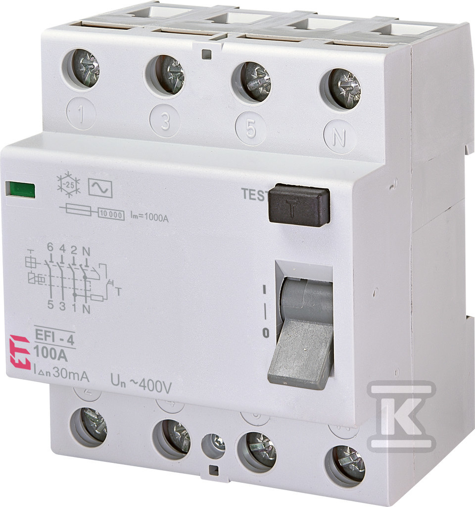 Wyłącznik różnicowoprądowy EFI-4 AC 100/0.03 002062151 - obrazek 1