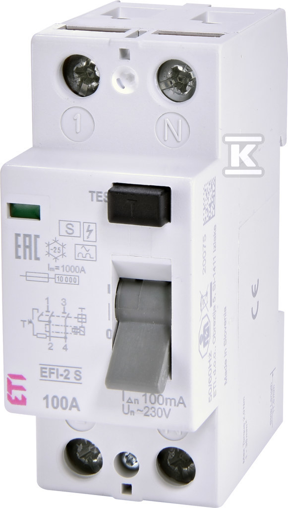 Wyłącznik różnicowoprądowy – selektywny EFI-2 A S 100/0.1 002062501