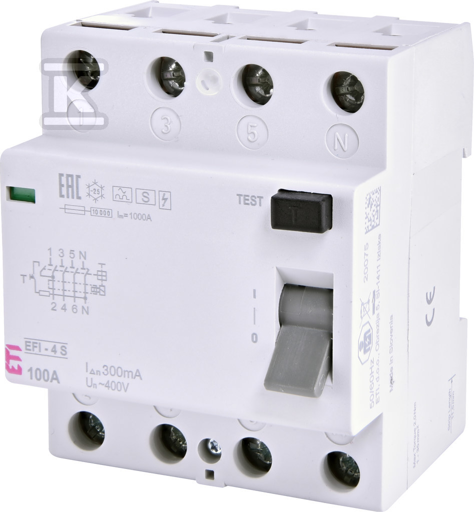 Wyłącznik różnicowoprądowy – selektywny EFI-4 A S 100/0.3 002062504