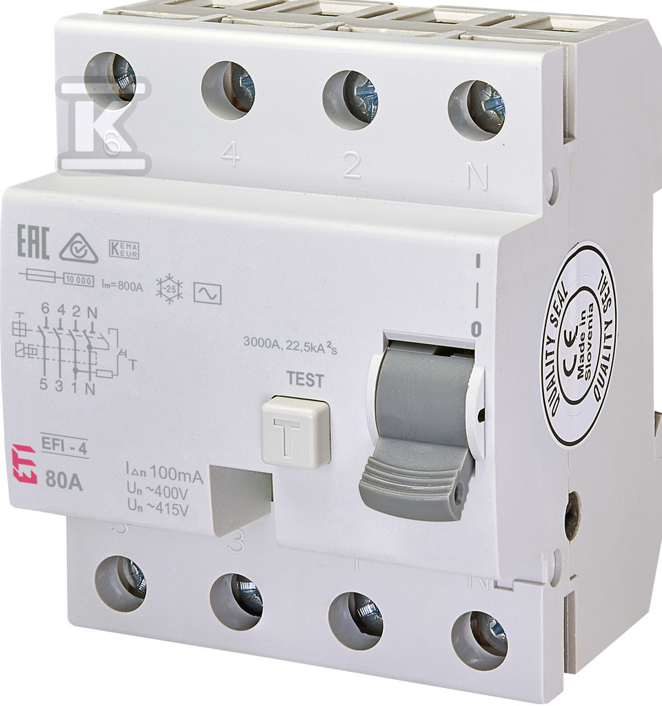 Wyłącznik różnicowoprądowy EFI-4 AC 80/0.1 002063145 - obrazek 1