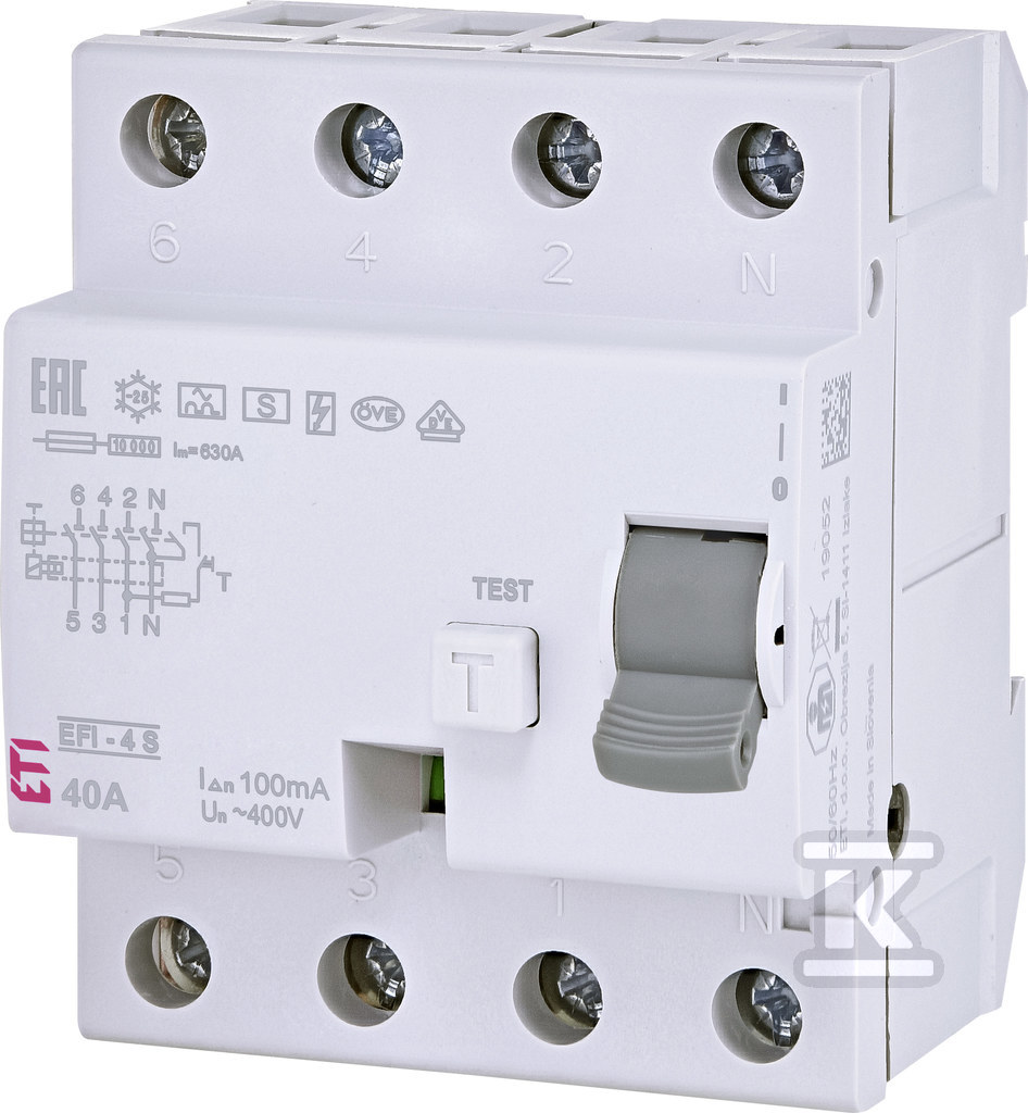 Wyłącznik różnicowoprądowy – selektywny EFI-4 A S 40/0.1 002063753