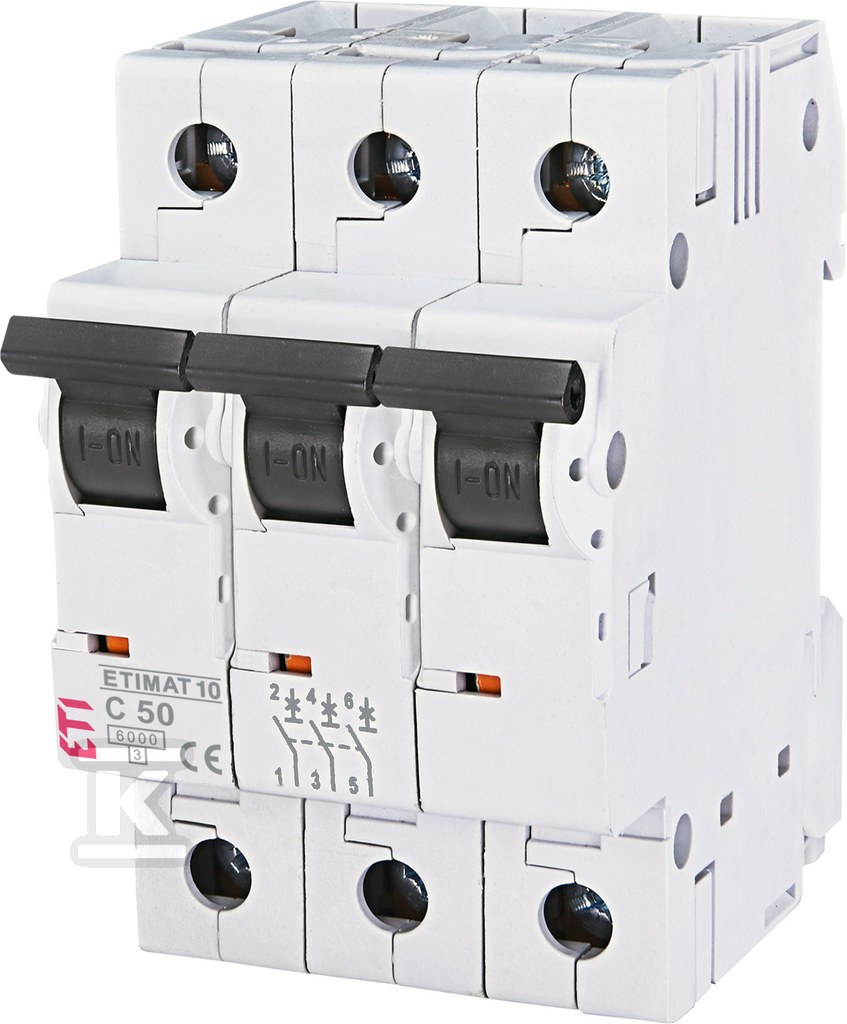 Wyłącznik nadprądowy ETIMAT 10 3p C50A 6kA 002135721 - obrazek 1