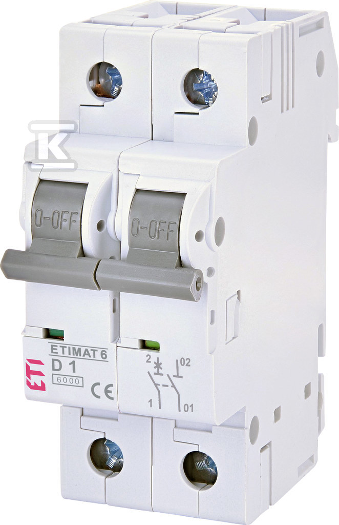 Wyłącznik nadprądowy ETIMAT 6 1p+N D1 002162504 - obrazek 1