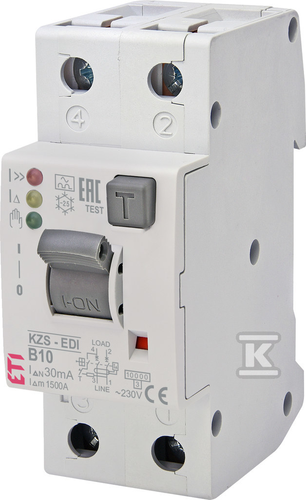 Wyłącznik różnicowoprądowy z zabezpieczeniem nadprądowym KZS-2M2P EDI A B10/0.03 002172402 - obrazek 1