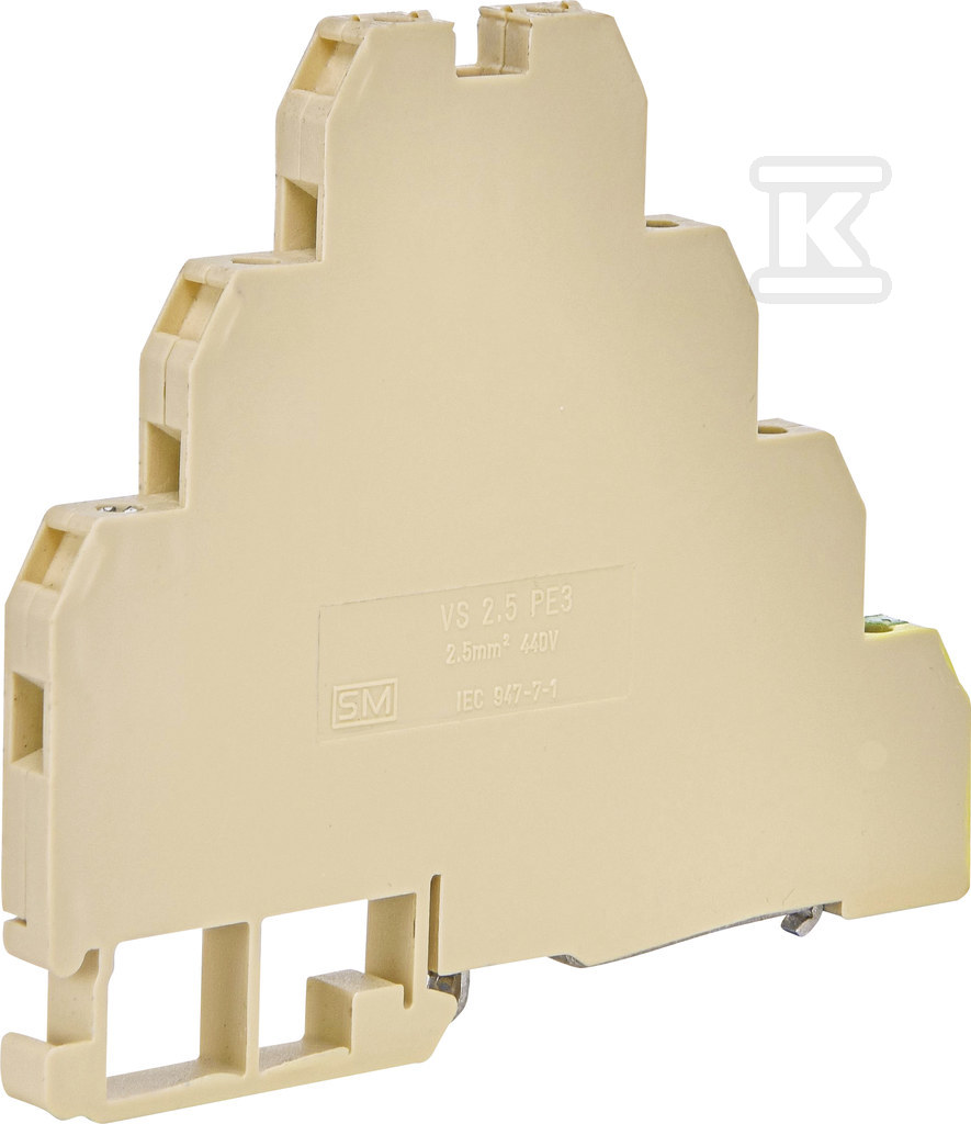 Złączka gwintowa piętrowa (2.5mm2 z zac. uziom.) VS 2,5 PE3 003901400 - obrazek 1
